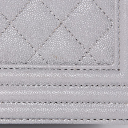 Chanel Iridescent Caviar Quilted Medium Boy Flap Light Grey 10 of 11