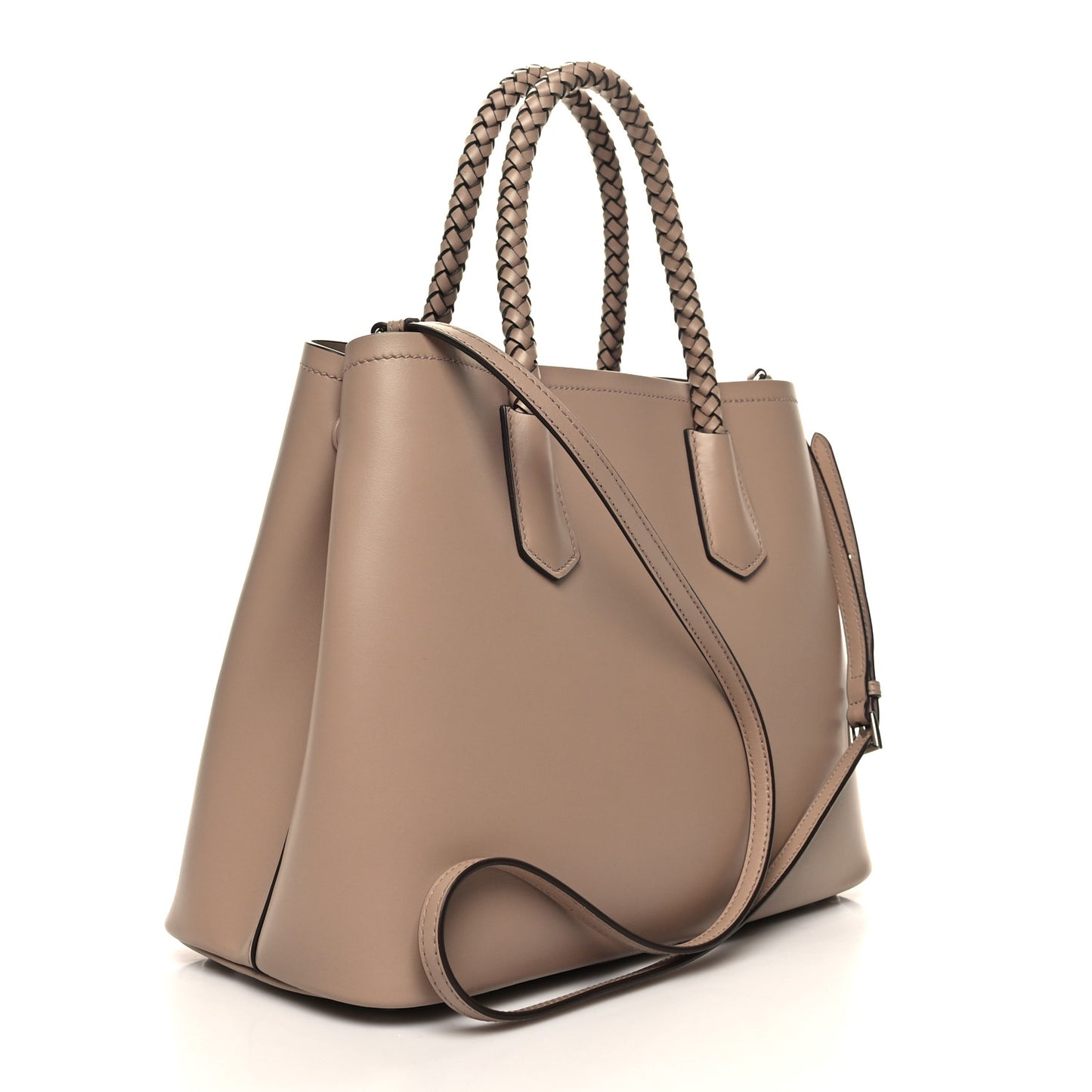 City Calfskin Braided Medium Double Bag Cammeo