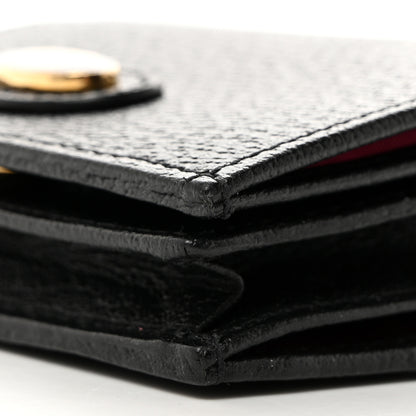 Gucci Textured Calfskin Enamel GG Hardcase Lipstick Holder Chain Wallet Black 9 of 9