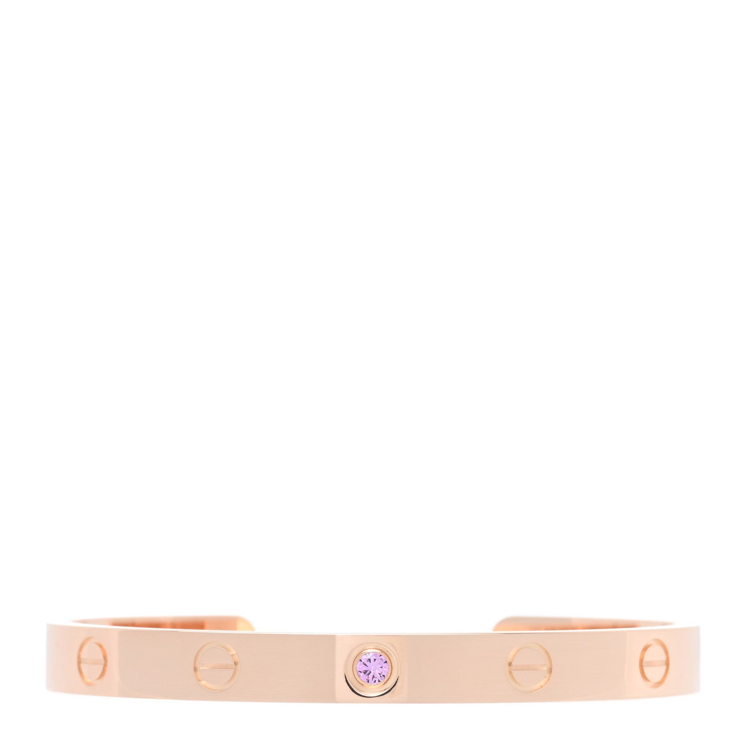 Cartier 18K Pink Gold Pink Sapphire LOVE Cuff Bracelet 17 1 of 4