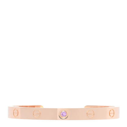 Cartier 18K Pink Gold Pink Sapphire LOVE Cuff Bracelet 17 1 of 4