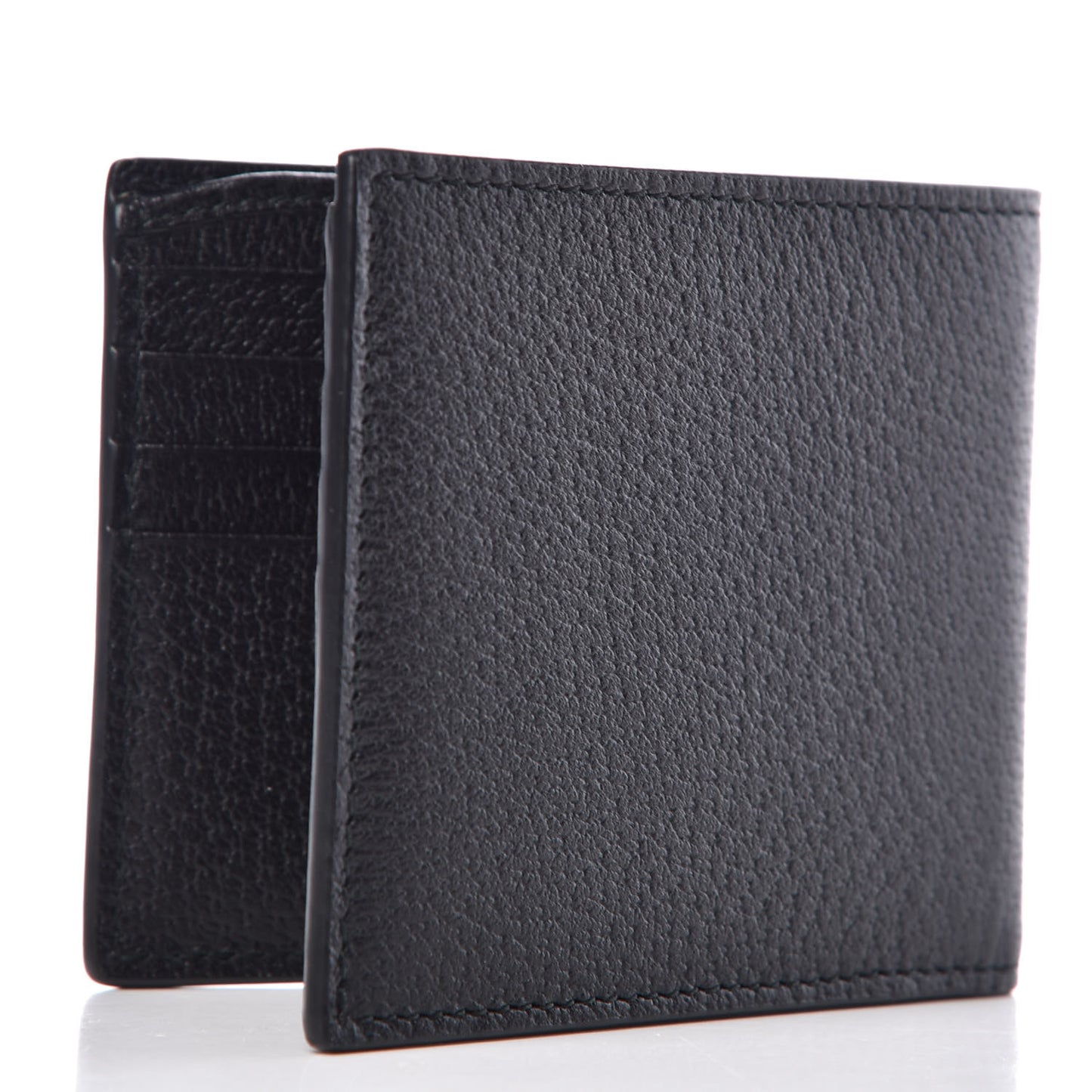 Calfskin Boar Effect GG Marmont Bi-Fold Wallet Black