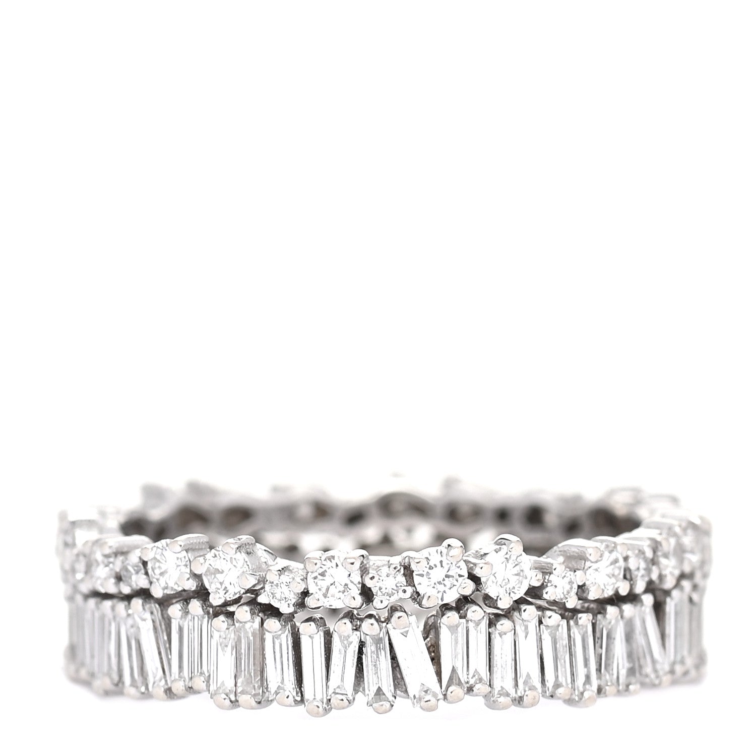 Suzanne Kalan 18K White Gold Short Stack Eternity Band 56 7.75 3 of 6