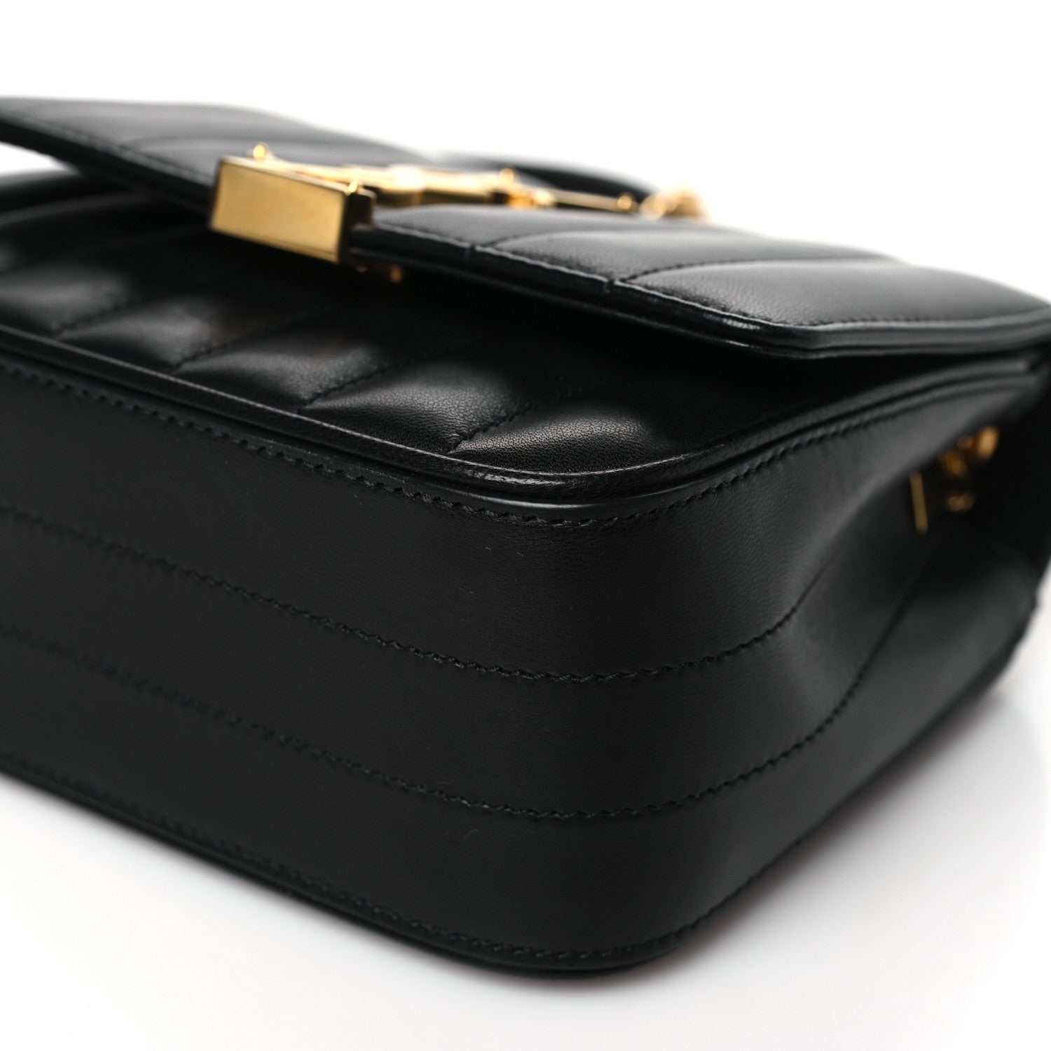 Saint Laurent Lambskin Matelasse Monogram Small Vicky Chain Bag Black 10 of 10