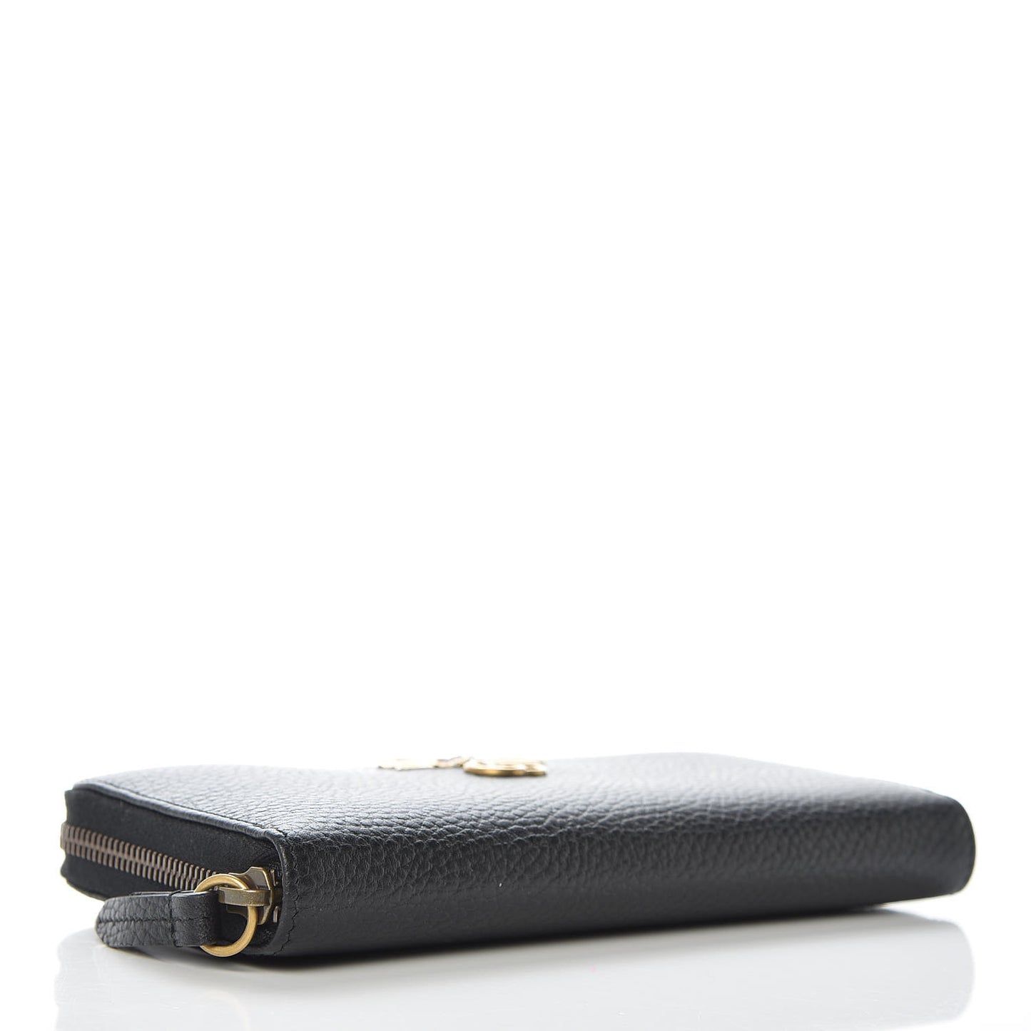 Calfskin GG Marmont Bow Zip Around Wallet Black