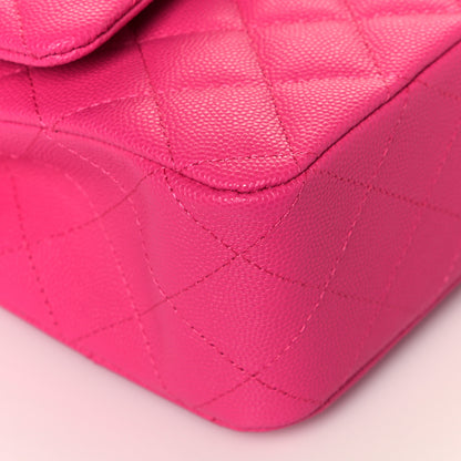 Chanel Caviar Quilted Medium Double Flap Dark Pink 8 of 11