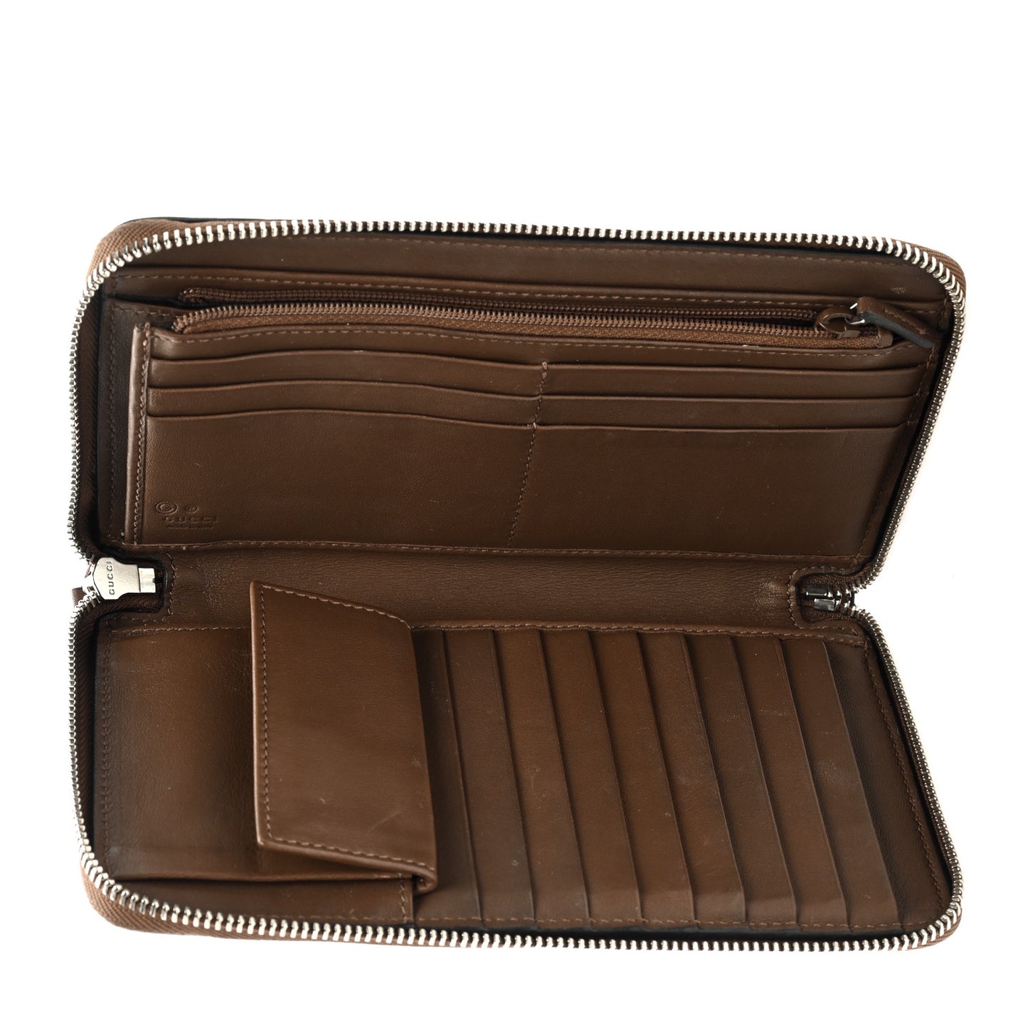 Shine Microguccissima Zip Around Organizer Wallet Acero
