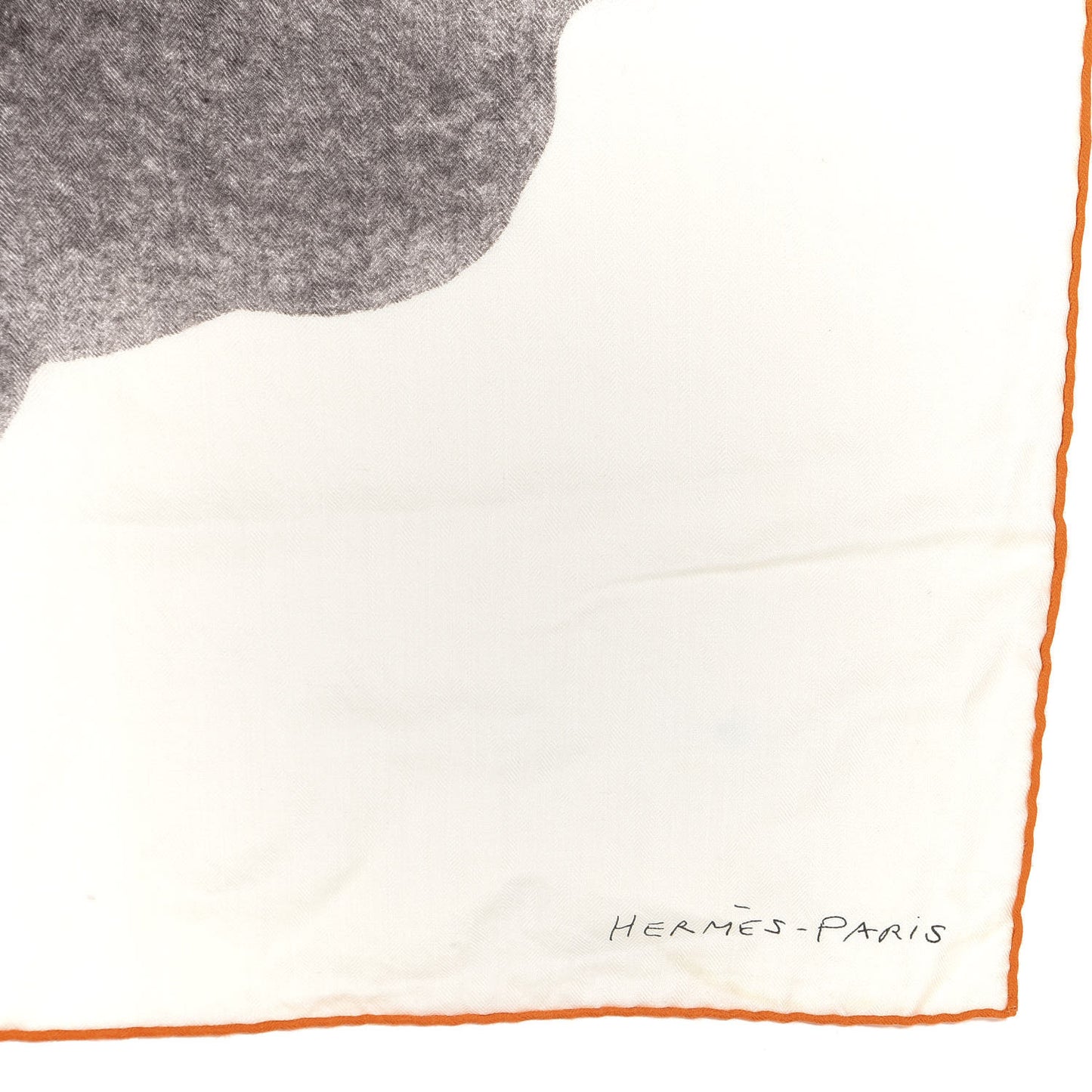 Cashmere Silk Une Rose Pour Alma Shawl 140 White Sepia Orange