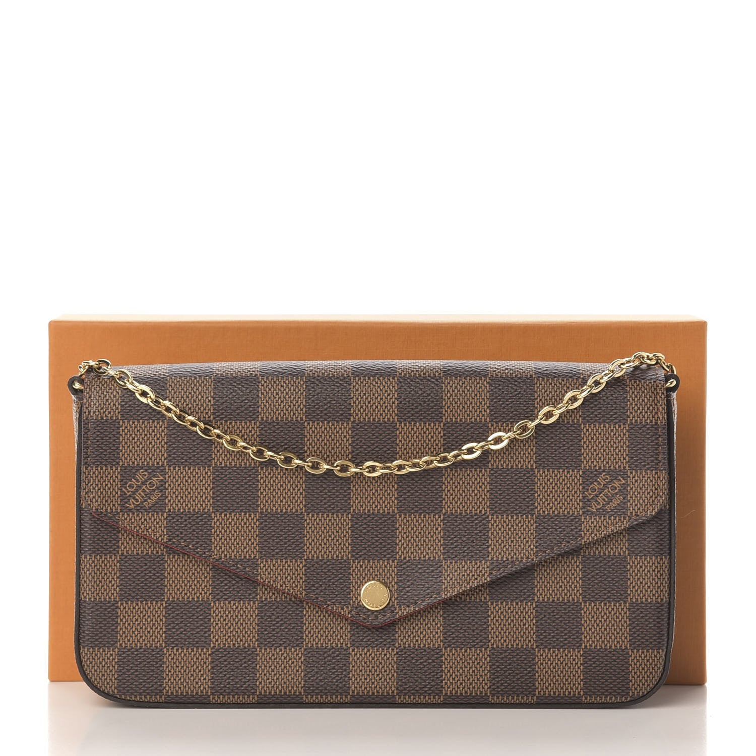 Louis Vuitton Damier Ebene Pochette Felicie Chain Wallet 11 of 11