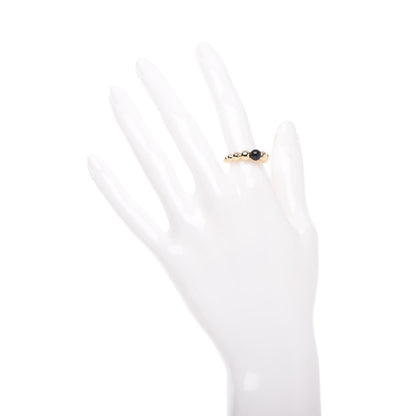 Van Cleef & Arpels 18K Yellow Gold Onyx Perlée Couleurs Variation Ring 52 6 2 of 8