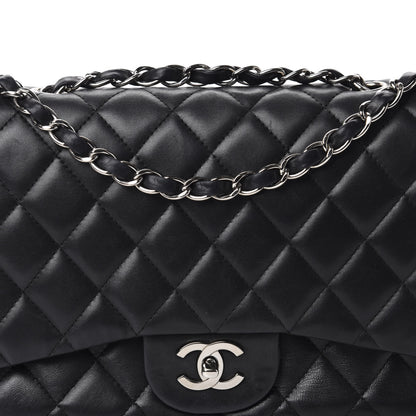 Chanel Lambskin Quilted Jumbo Single Flap Black 12 of 12
