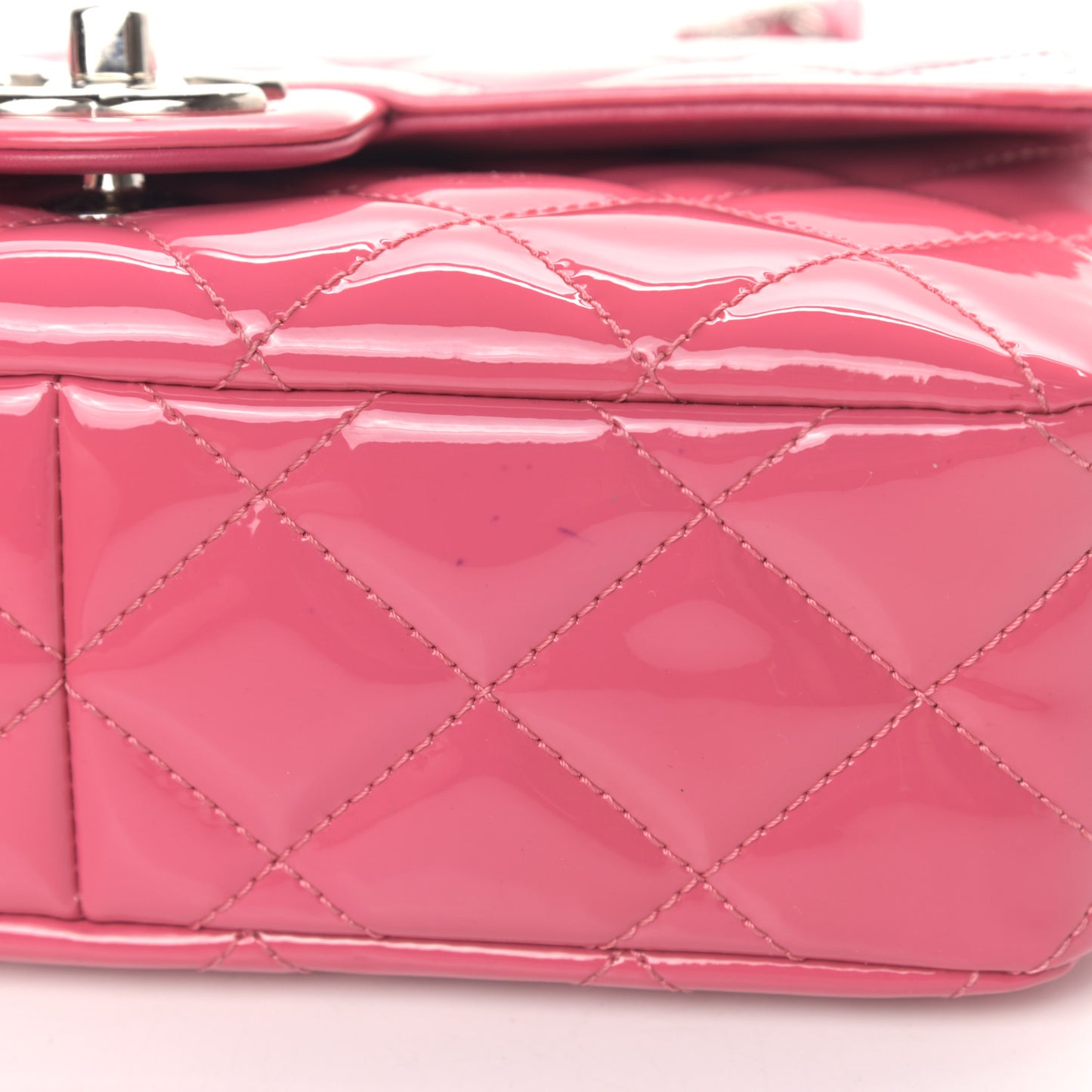 Patent Quilted Small Coco Shine Flap Pink