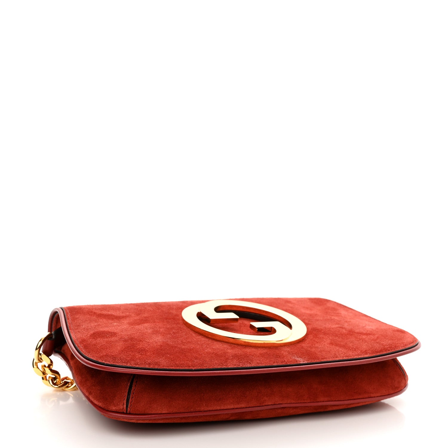 Gucci Suede Talco Roxy Calfskin Blondie Chain Shoulder Flap Bag Blondie Red 4 of 10