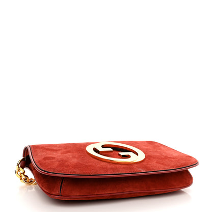 Gucci Suede Talco Roxy Calfskin Blondie Chain Shoulder Flap Bag Blondie Red 4 of 10