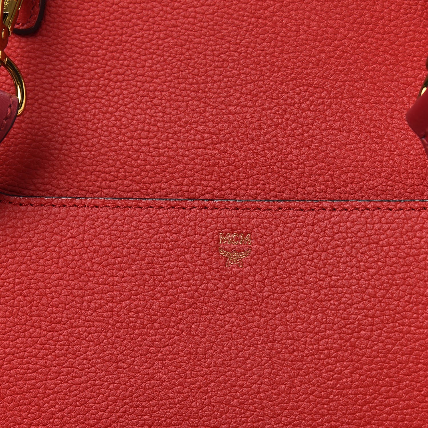 MCM Grained Calfskin Large Milla Convertible Backpack Ruby Red 5 of 8