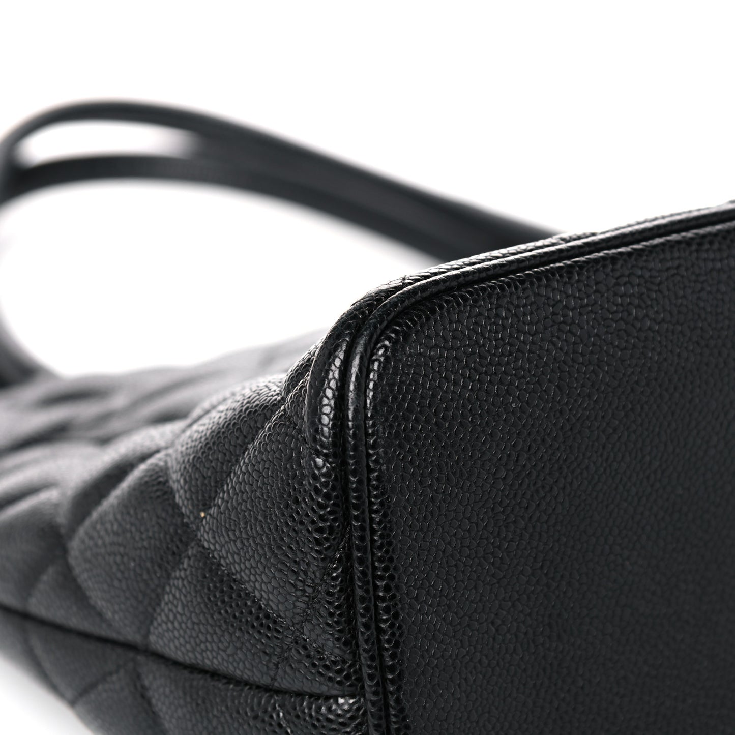 Caviar Quilted Medallion Tote Black