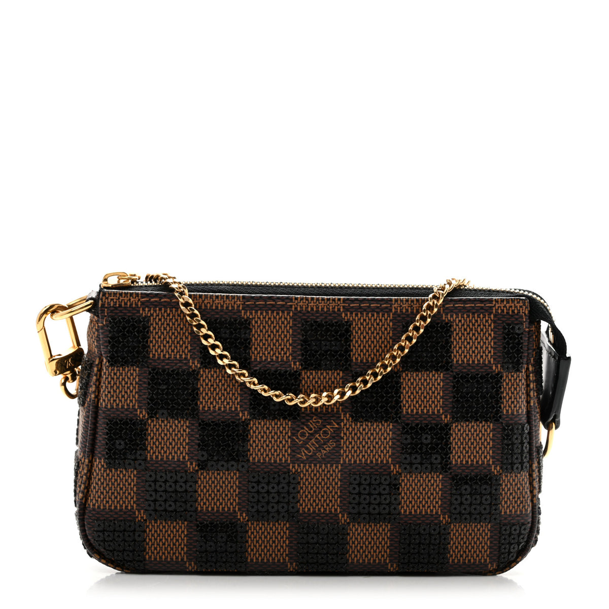 Damier Paillettes Mini Pochette Accessories Black