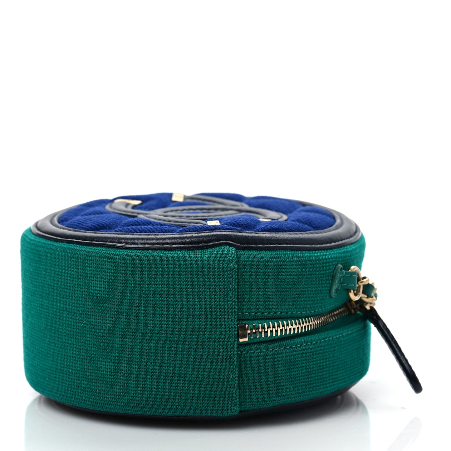 Jersey Quilted Round Filigree Crossbody Blue Green