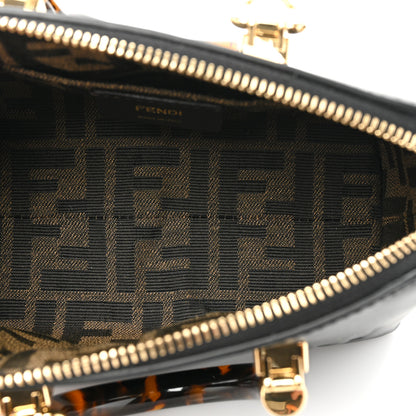 Fendi Vitello King Plexiglass Logo Embossed Mini By The Way Top Handle Boston Bag Black 5 of 13