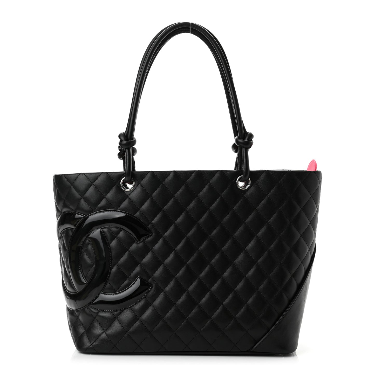 Calfskin Quilted Large Cambon Tote Black