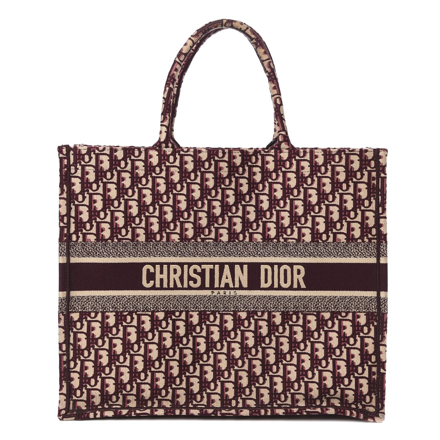 Oblique Large Book Tote Burgundy Multicolor