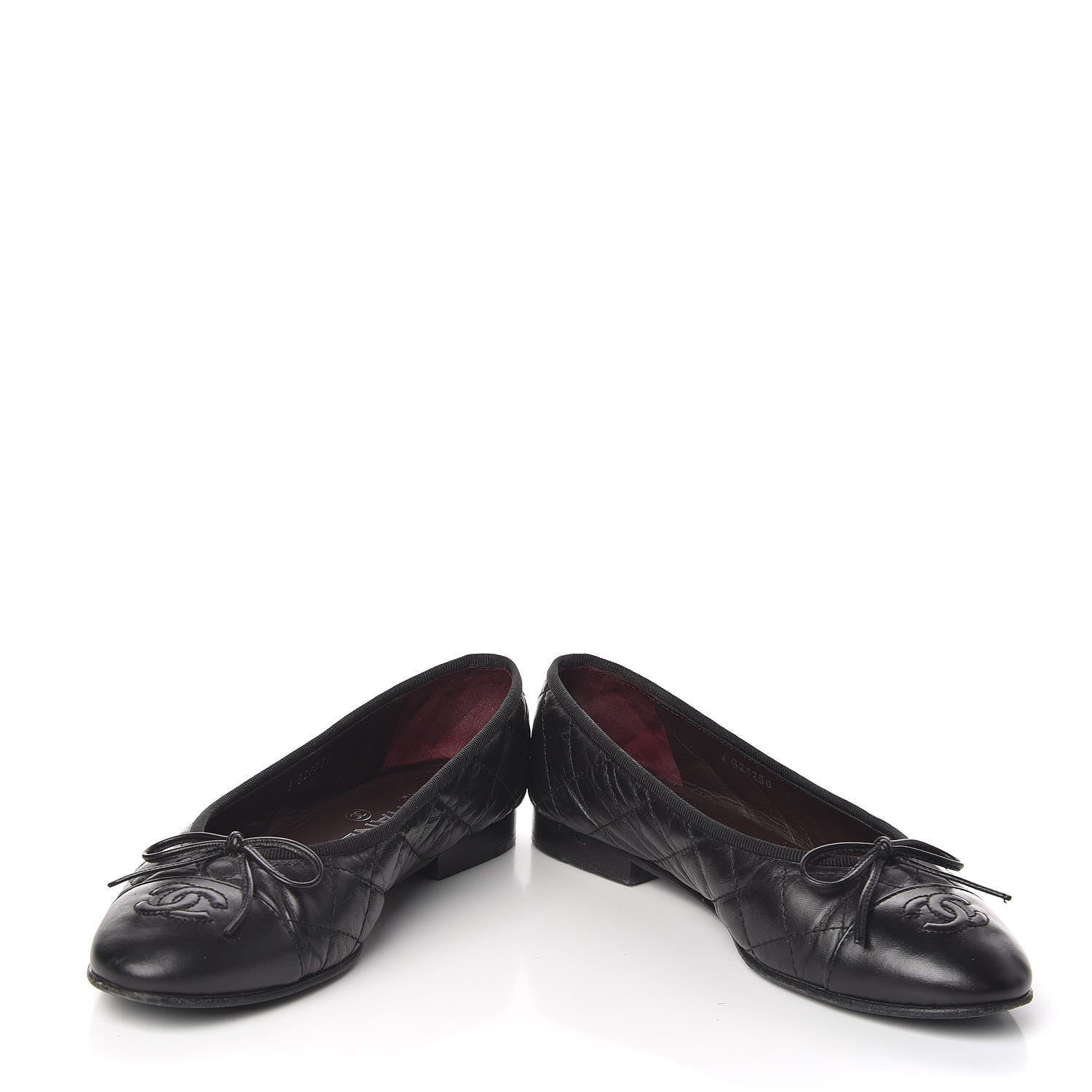 Chanel Aged Calfskin Quilted Cap Toe Ballerina Flats 36 Black 5 of 11