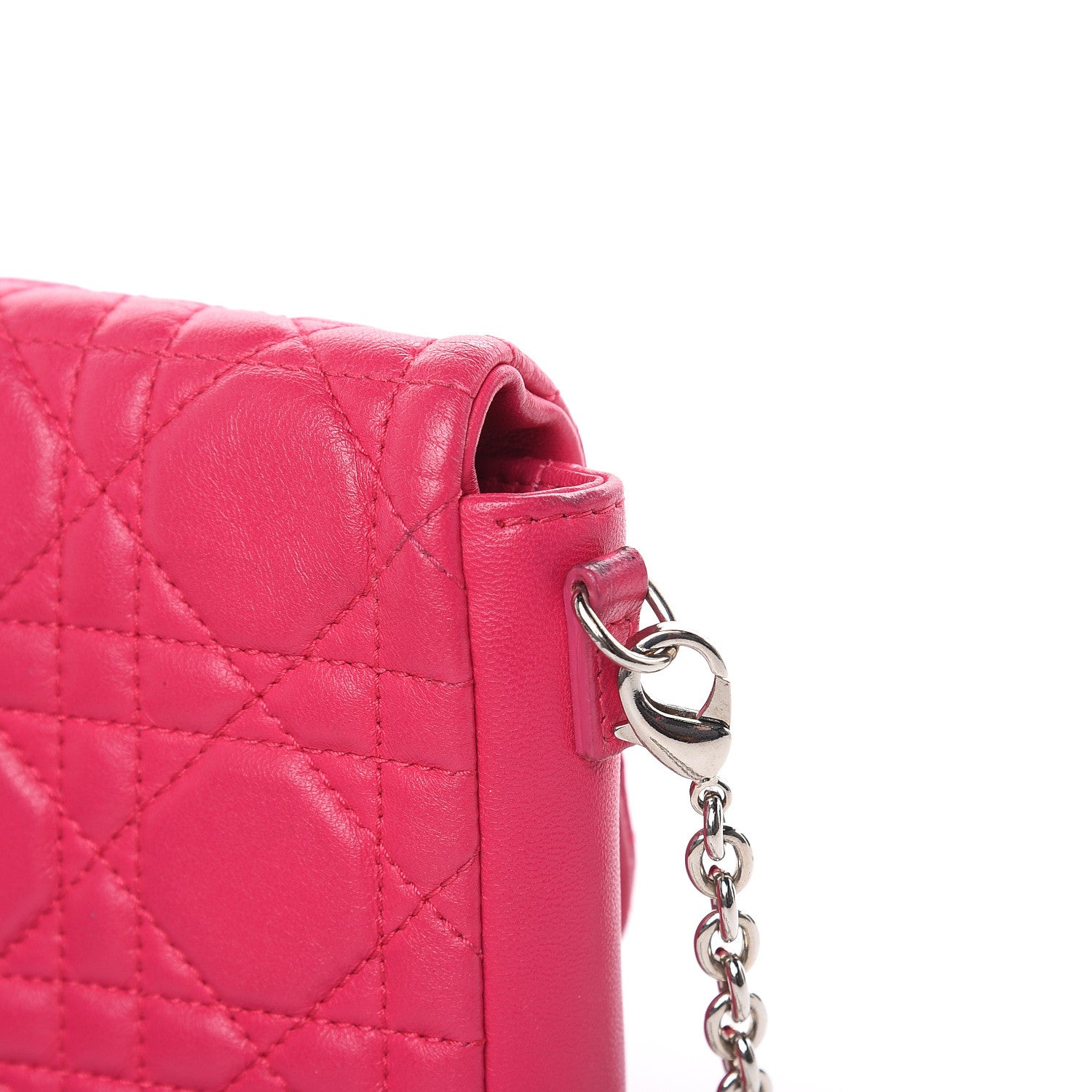 Christian Dior Lambskin Cannage New Lock Pouch Fuchsia 11 of 14