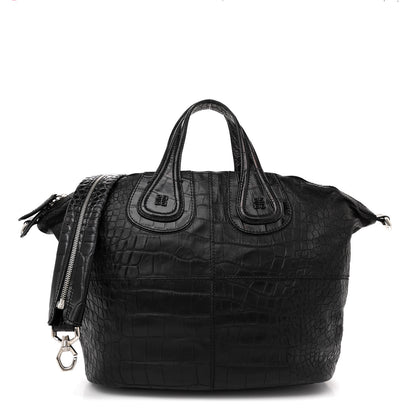Givenchy Calfskin Crocodile Embossed Medium Nightingale Black 1 of 13