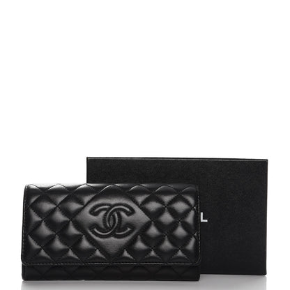 Chanel Lambskin Quilted Large Diamond CC Flap Wallet Black 9 of 9