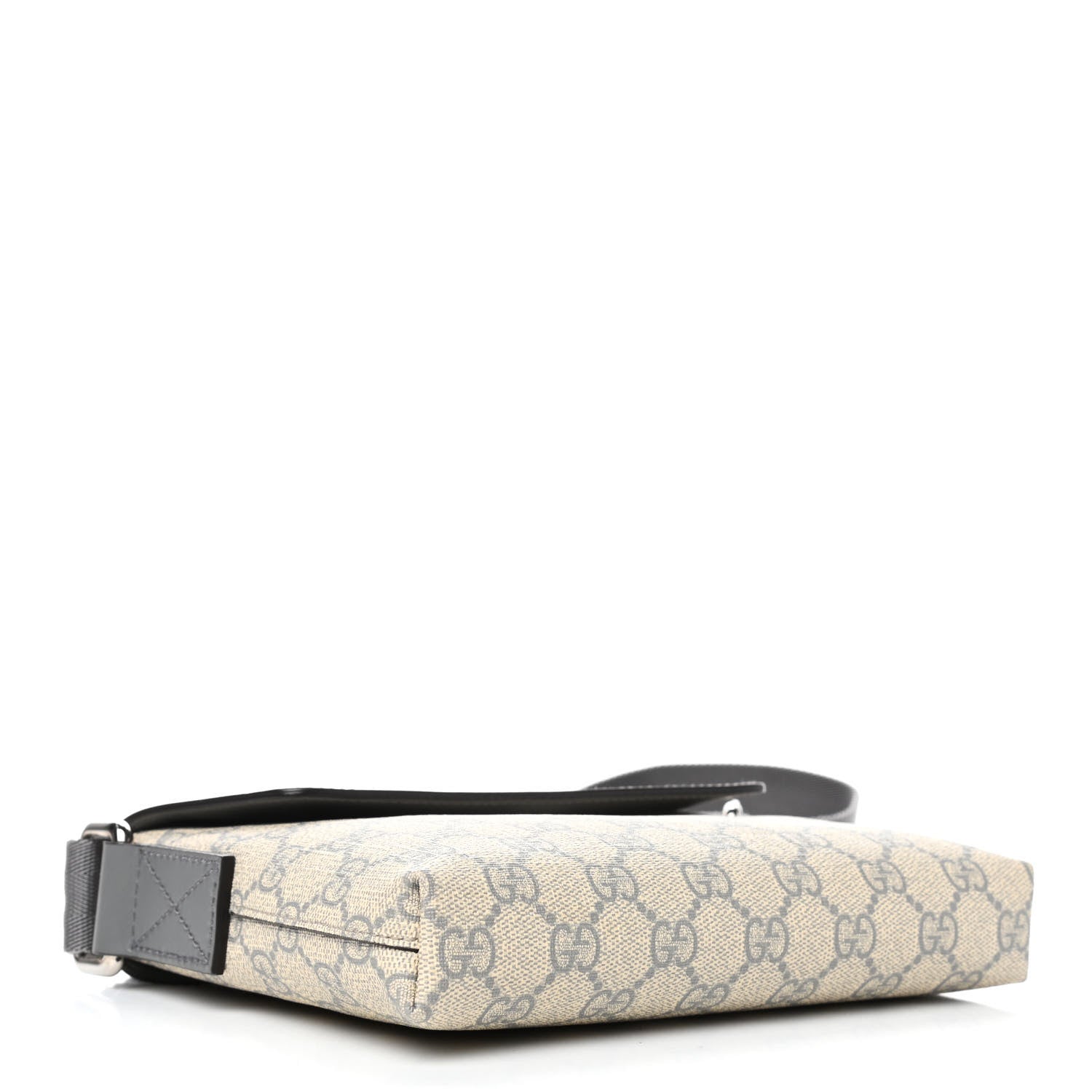 Gucci GG Supreme Monogram Selleria Calfskin Small Satchel Messenger Bag Ecru Grigio 3 of 6