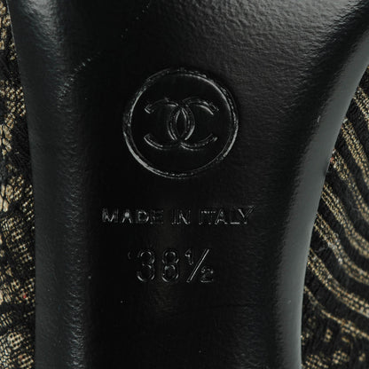 Chanel Lace Pearl Booties 38.5 Black 6 of 9