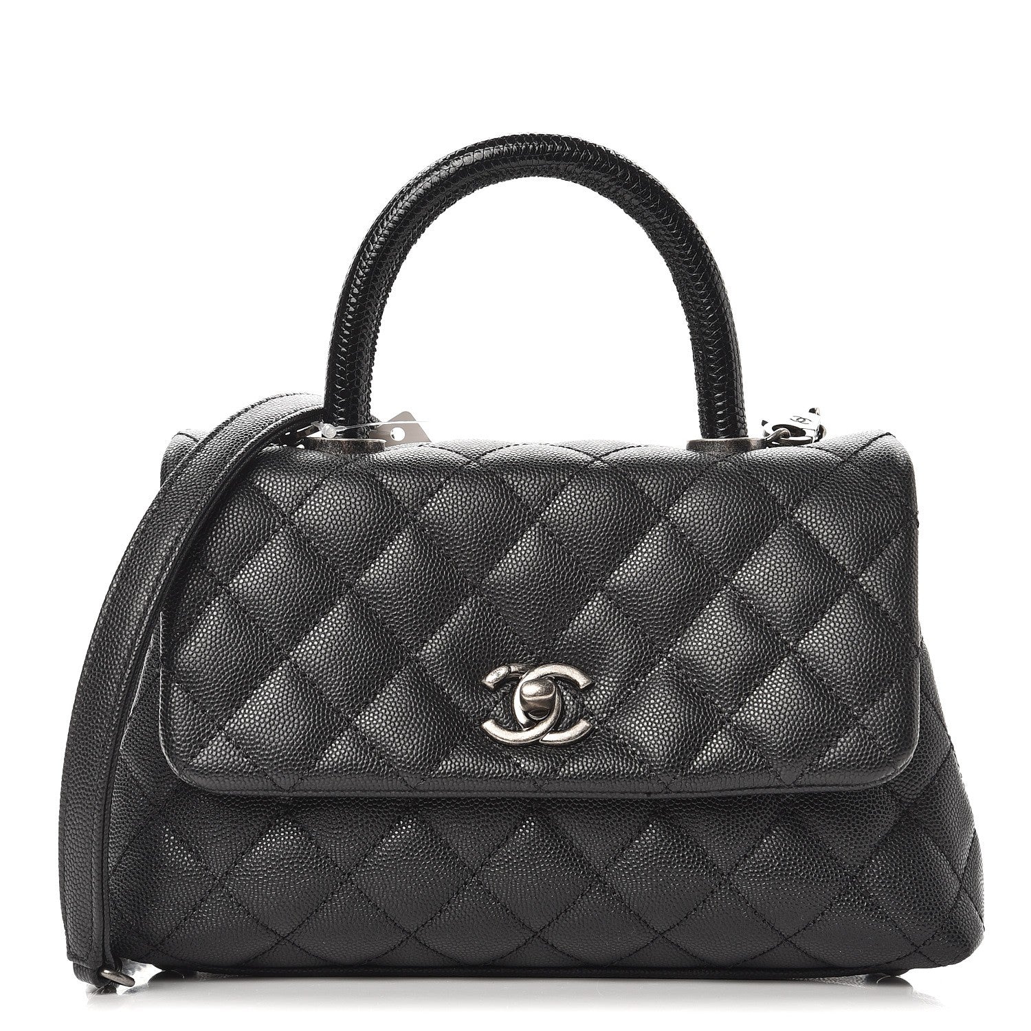 Chanel Caviar Lizard Quilted Mini Coco Handle Flap Black 1 of 8