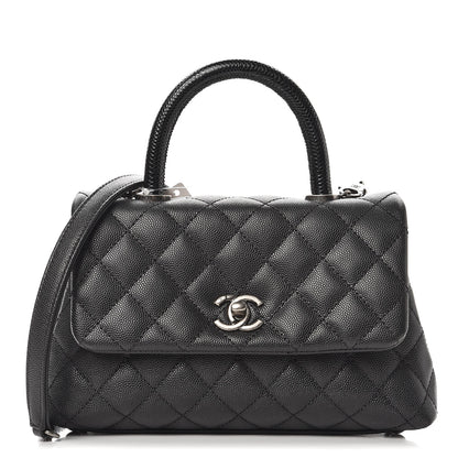 Chanel Caviar Lizard Quilted Mini Coco Handle Flap Black 1 of 8