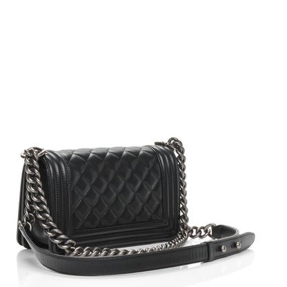 Chanel Lambskin Quilted Small Boy Flap Black 3 of 7