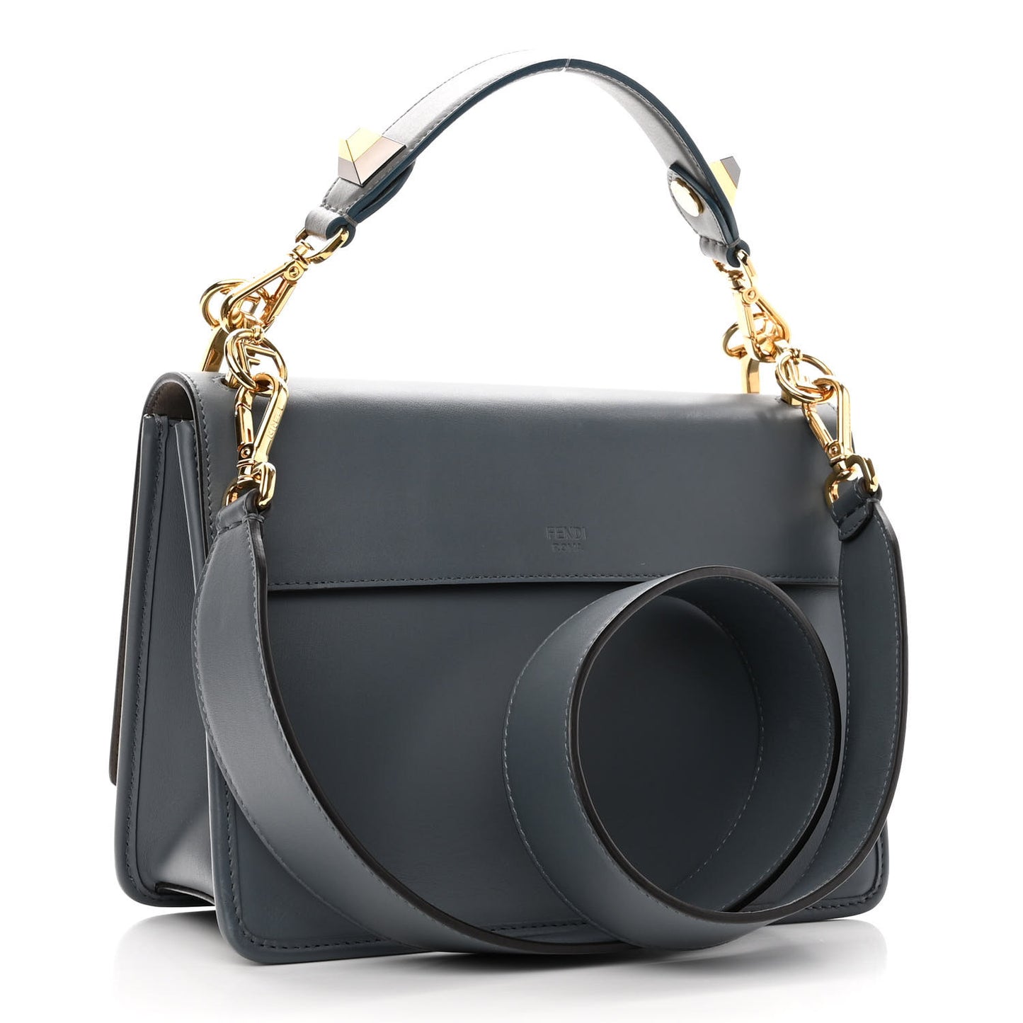 Vitello Century Velvet F is Fendi FF Kan I Shoulder Bag Tobacco Tempesta