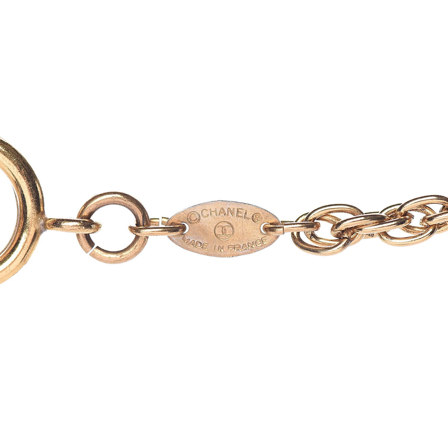 Chanel CC Medallion Choker Chain Necklace Gold 4 of 6