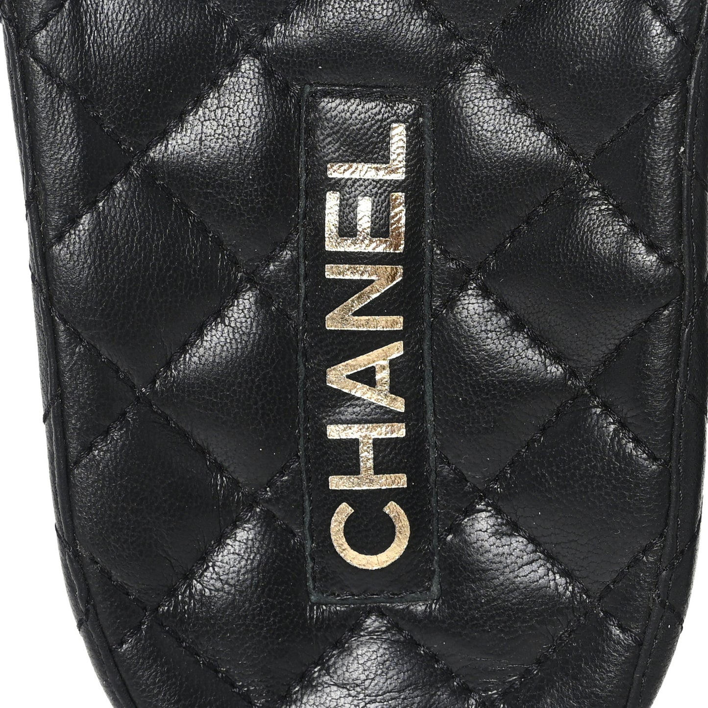 Lambskin Quilted CC Mules Sandals 37 Black