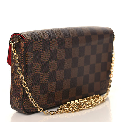 Louis Vuitton Damier Ebene Pochette Felicie Chain Wallet 4 of 9