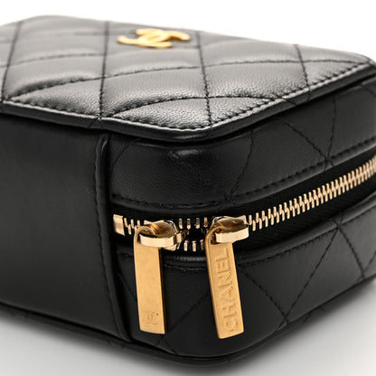 Chanel Lambskin Quilted Top Handle Mini Vanity Case Black 10 of 10