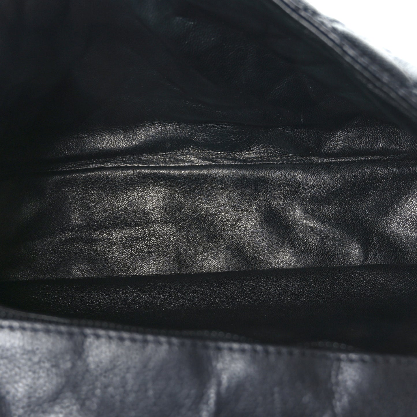 Washed Caviar Quilted Maxi Single Flap Black