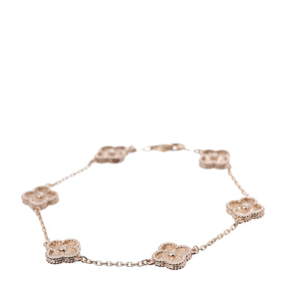 Van Cleef & Arpels 18K Rose Gold 6 Motifs Sweet Alhambra Bracelet 1 of 7