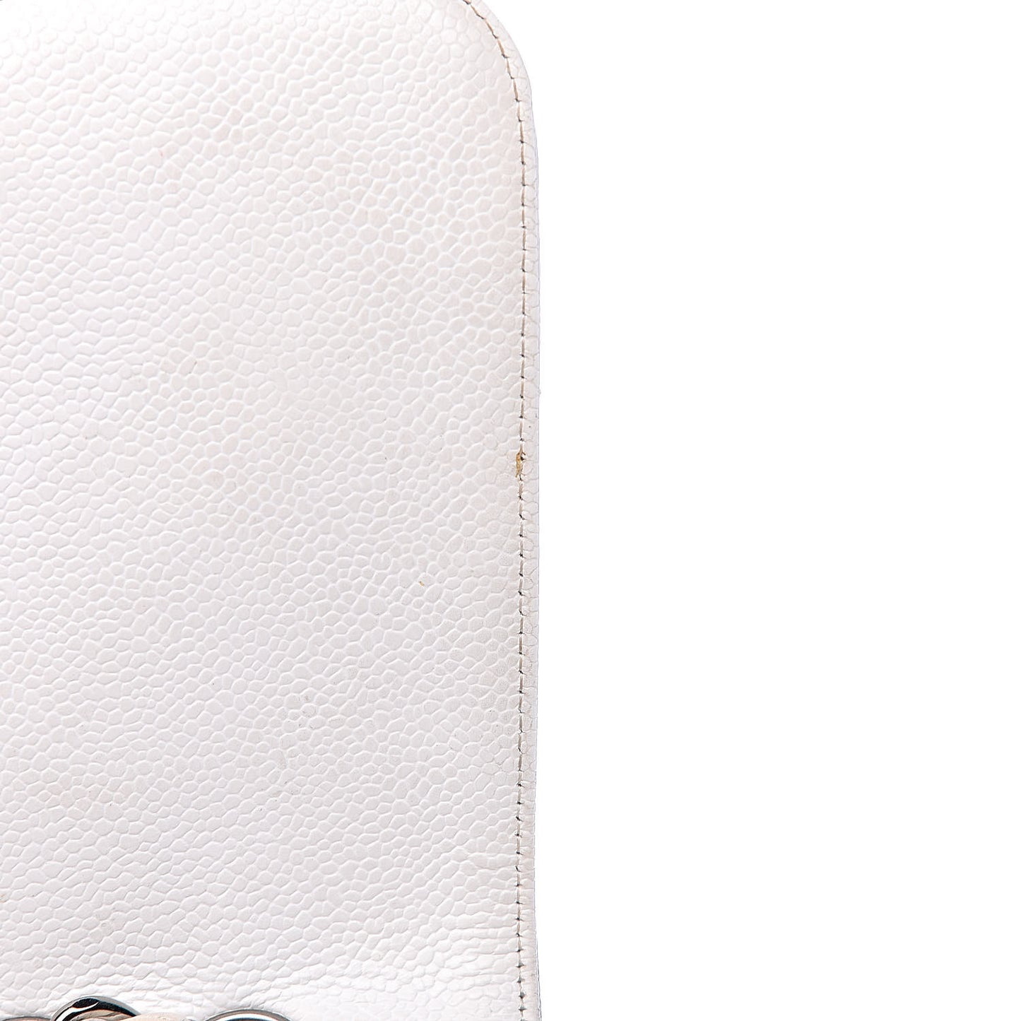Caviar Quilted Jumbo Single Flap White