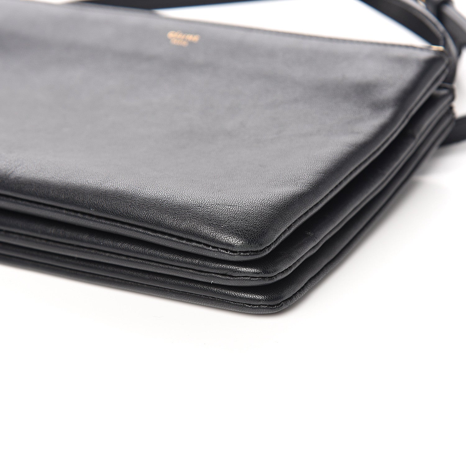 Celine Lambskin Small Trio Crossbody Bag Black 9 of 10