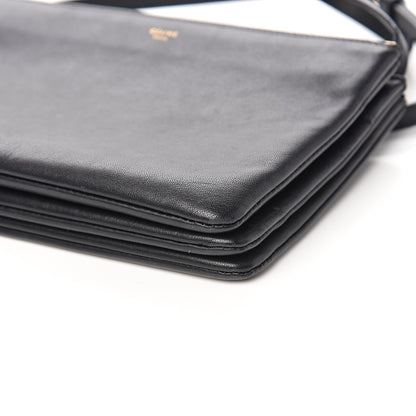 Celine Lambskin Small Trio Crossbody Bag Black 9 of 10