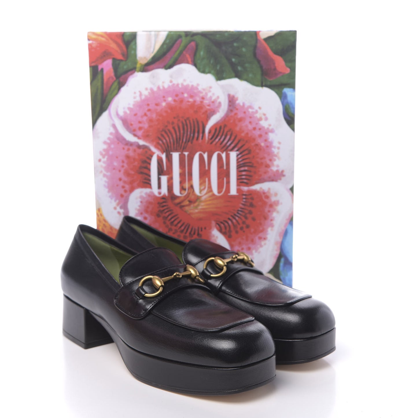 Goatskin Houdan Platform Loafers 41 Black