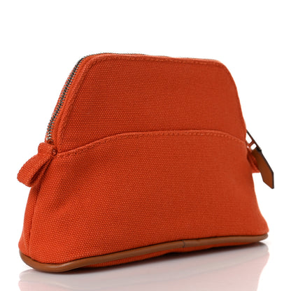 Hermes Cotton Canvas Mini Bolide Travel Cosmetic Pouch Feu 3 of 6