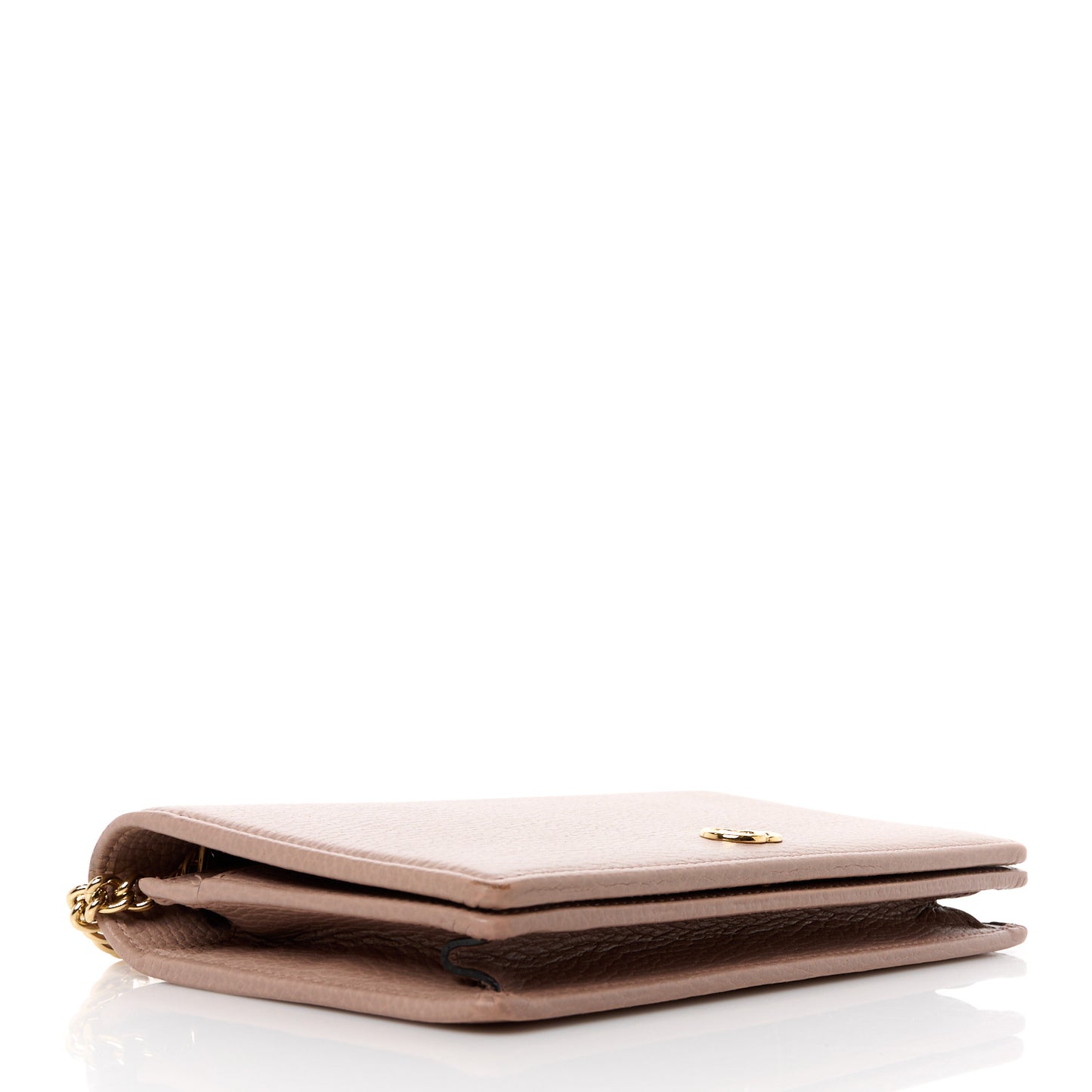 Calfskin Mini GG Marmont Chain Wallet Porcelain Rose