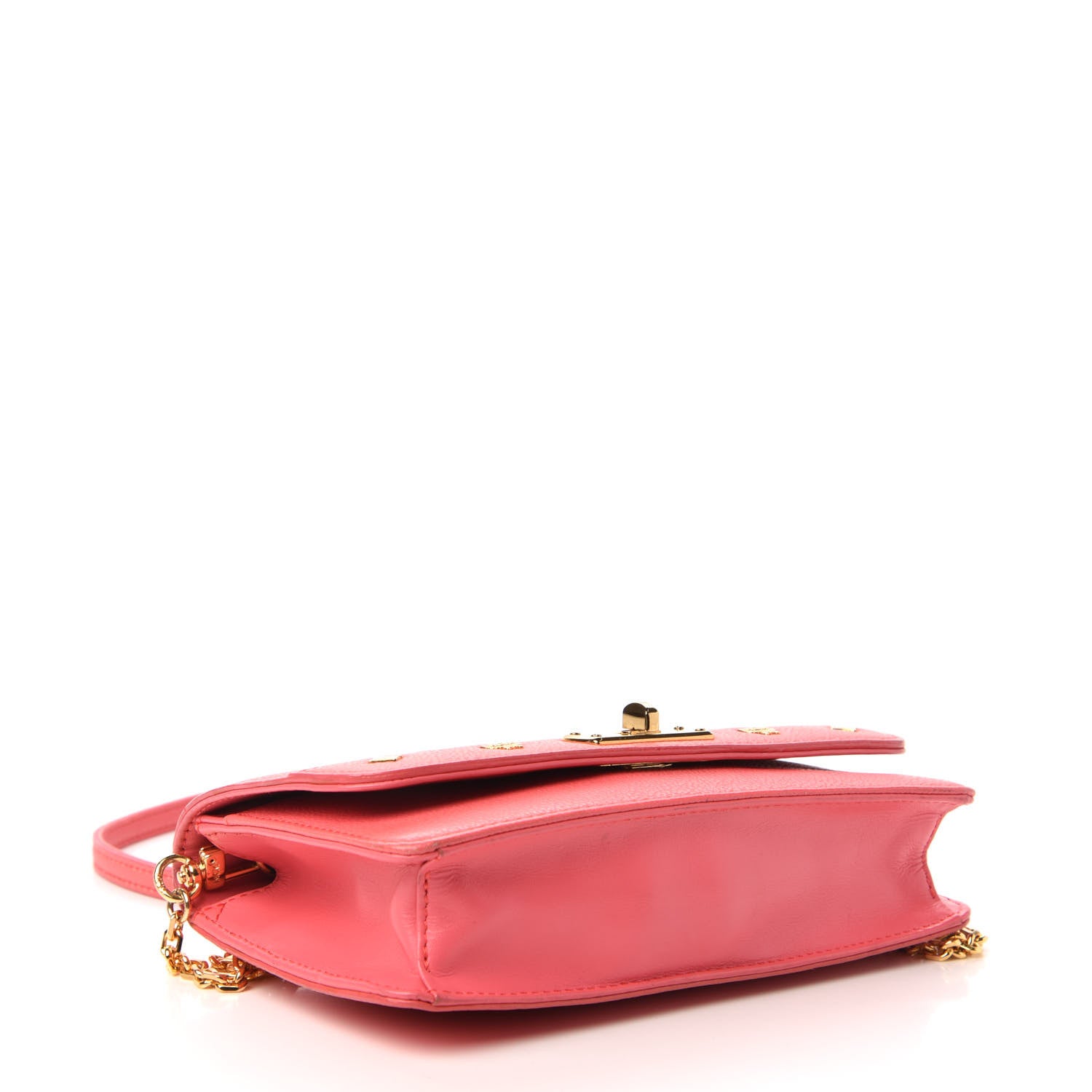 MCM Calfskin Studded Shoulder Bag Pink 4 of 8