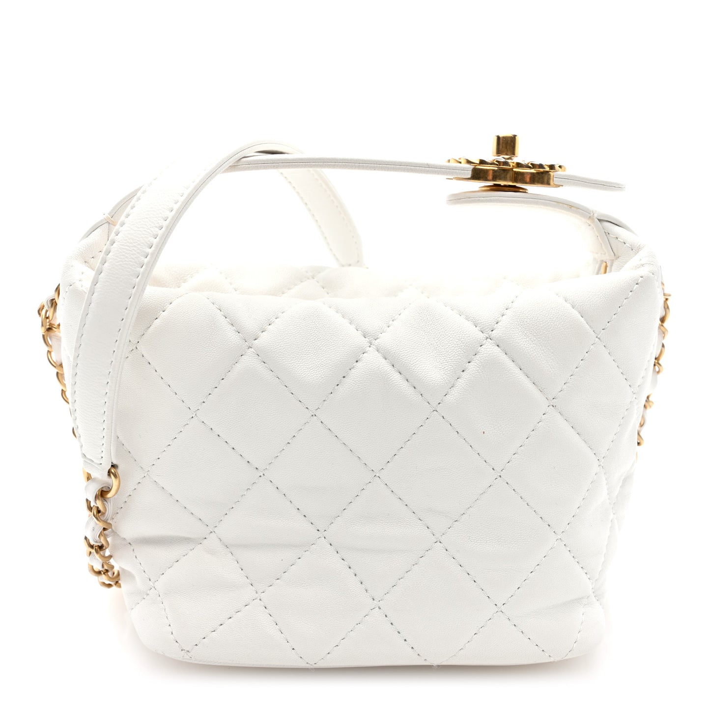 Lambskin Quilted Small Perfect Meeting Hobo White