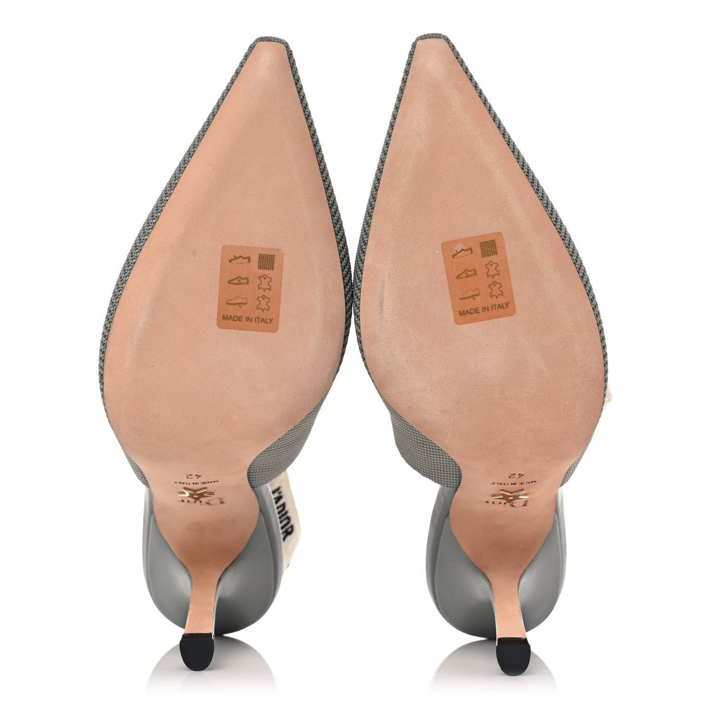 Technical Canvas Ribbon J'Adior Slingback 100mm Pumps 42 Grey Stone